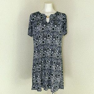 Blue and White Abstract Dress